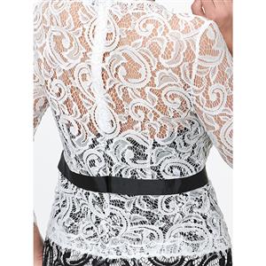 Women's Sexy Sleeve Floral Lace Cap Bodycon Dresses N14378