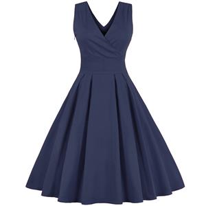 Women's 1950's Vintage Deep V Casual Party Cocktail Dress N11942
