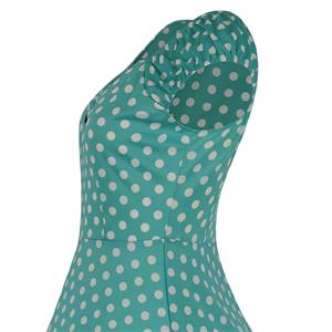 Classical 1950's Vintage Polka Dot Print Casual Dress N12081