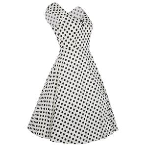 Classical 1950's Vintage Polka Dot Print Casual Dress N12123