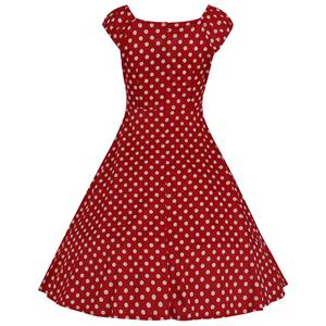 Classical 1950's Vintage Polka Dot Print Casual Dress N12134