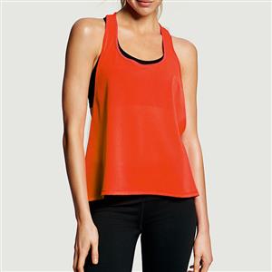 Women's Orange Workout Sport Gym Yoga Tank Top N10979