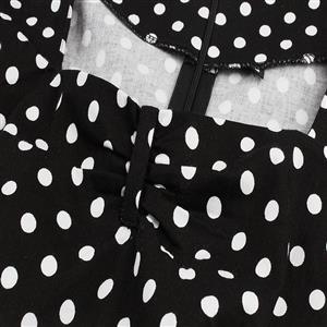 Women's Vintage Polka Dot Casual Swing Dress With Blet N11809