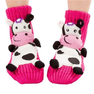 3D Cartoon Animal Woolen Knitted Socks, Household Socks, Comfortable Socks, Christmas Socks, #HG12114