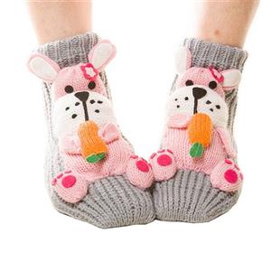 3D Cartoon Animal Woolen Knitted Socks, Household Socks, Comfortable Socks, Christmas Socks, #HG12116