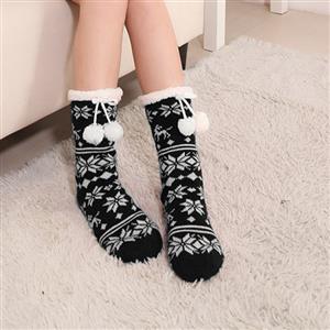 Fluffy Fleece Lining Winter Tube Knit Socks HG12150