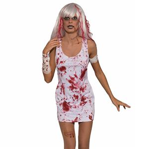 Horror Costume, Halloween Costume with Blood, Zoombie Costume, Scary Costume, Women's Costume, Bloody Costume, #N11795