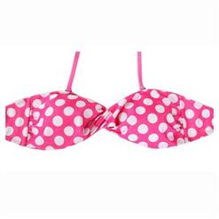 Fashion Hot-Pink Wave Point High Waist Bikini Set BK10297