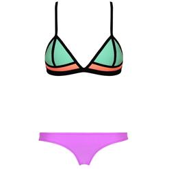 Sexy Purple Bikini Set, Fashion Straps Bikini Set, Cheap Patchwork Triangle Bikini Set, Women's Beachwear Swimwear Bikini, #BK10307