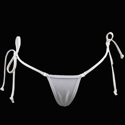 Fashion White Ties at Hips String Bikini Swimsuit BK10526