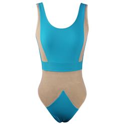 New Fashion Blue and Nude Backless Swimsuit BK10597