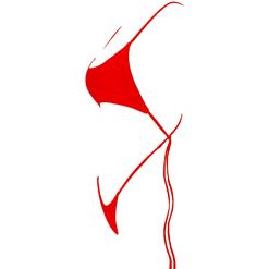 Super Hot Red High Waist Criss-cross Straps Bikini Set BK15947