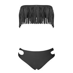 Fringe Black Bathing Suit BK5431