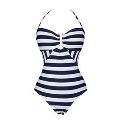 Creative Stripe One Piece Swimsuit BK8349