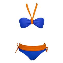 Blue and Orange Halter Bikini BK8706