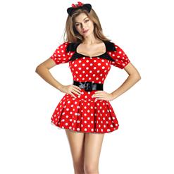 Sexy Miss Mouse Dots Short Sleeves Mini Dress CP8007