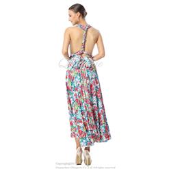 Changeable A-line Natural Waist Asymmetrical Drape Floral Knit Prom Dresses F30002