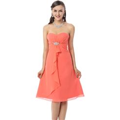Coral Homecoming Dresses, Girls Dress, Women's Sale Dress, Knee-Length Prom Dresses, Hot Selling Graduation Dresses for cheap, Buy Discount Dress unde