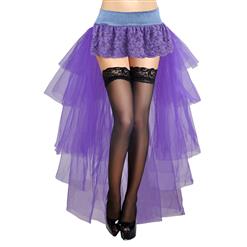 Light Purple Long Mesh Bustle Skirt HG12388
