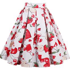 1950's Vintage Skater Skirt, Sexy Skater Skirt for Women, A Line Pleated Skirt, Floral Print Skirt, #HG14023