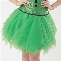 Mesh Skirt, Ballerina Style Skirt, Sexy Tulle Skirt, Tutu Tulle Mini Petticoat, Zigzag Tulle Mesh Skirt, Elastic Tulle Skirt Green, #HG15007