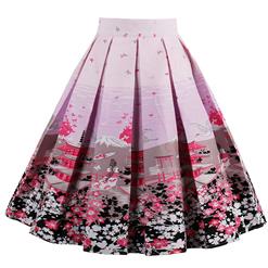 1950's Vintage Skater Skirt, Sexy Skater Skirt for Women, A Line Pleated Skirt, Floral Print Skirt, Retro Fashion Skirts, #HG15042