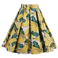 1950's Vintage Skater Skirt, Sexy Skater Skirt for Women, A Line Pleated Skirt, Floral Print Skirt, Retro Fashion Skirts, #HG15048