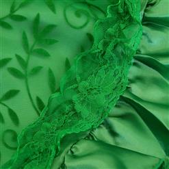 Green Lace and Satin High-low Skirt HG15786