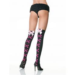 Sexy opaque thigh highs Stockings, Sexy printed cross bones Stockings,Stockings wholesale, #HG2140