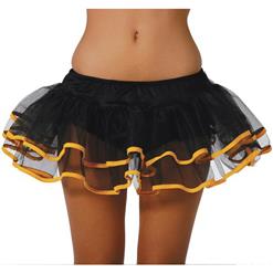 Black with Yellow Trim Double Layer Petticoat HG9179