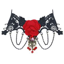 Gothic Vintage Punk Dress Up Wedding Party Tassel Lace Necklace J12064