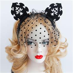 Dot Fishnet Mask Masquerade Hair Clasp J12909