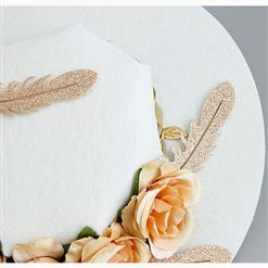 Elegant Charming Beige Flower and Feather Net Hair Clip Hat J17270