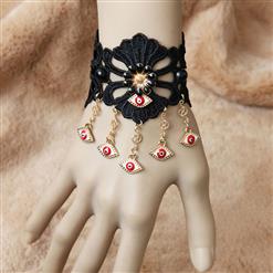 Gothic Black Wristband Butterfly Embellishment Bracelet J17892