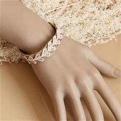 Vintage Braiding Wristband Plant Embellishment Bracelet J17925