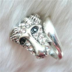 Sheep Head Ring, Sheeps head retro silver ring, Sexy Jewelry, #J7017