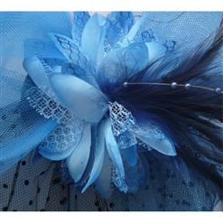 Blue Flower Net Hair Accessory J7235