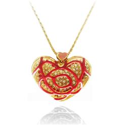 Rhinestone Retro Necklace, Rhinestone Heart Shape Necklace, Heart Shape Necklace, #J7413