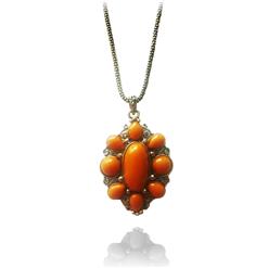 Necklace Chain Bib, Vintage Women Jewelry, Gems Pendant, #J7419