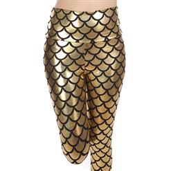 Sexy Gold Fish Scale Pattern High Waist Leggings L10258