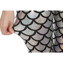 Sexy Silver Fish Scale Pattern High Waist Leggings L10260