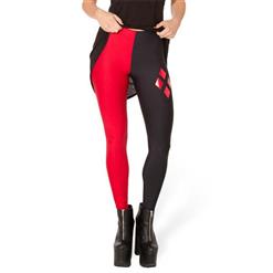 Fashion Black and Red Stretch Leggings L10511