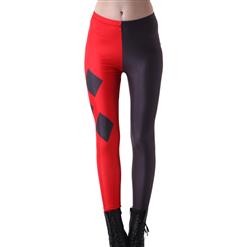 Women's Sexy Black and Red Stretch Leggings L10983