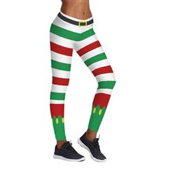 Women's Sexy 3D Digital Print Chic Ugly Santa Christmas Slim Leggings Tights L15102