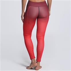 Women's Casual High Waist Gradient Color Sports Leggings Yoga Fitness Pants L16131