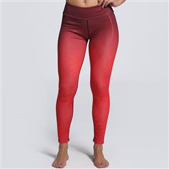 Women's Casual High Waist Gradient Color Sports Leggings Yoga Fitness Pants L16131