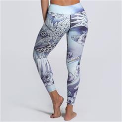 Women's Casual High Waist Printed Sports Leggings Yoga Fitness Pants L16132
