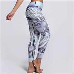 Women's Casual High Waist Printed Sports Leggings Yoga Fitness Pants L16132