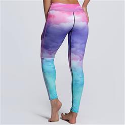 Women's Fashion High Waist Colorful Sports Leggings Yoga Fitness Pants L16136