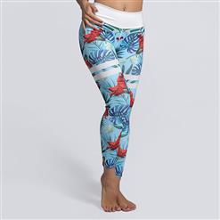 Women's Fashion High Waist Floral Print Sports Leggings Yoga Fitness Pants L16138